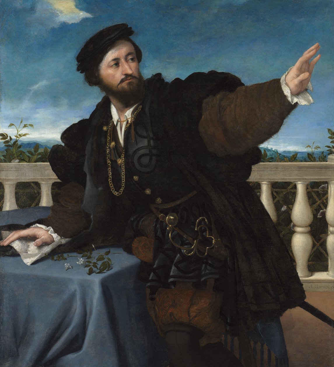 Retrato de um homem, possivelmente Girolamo Rosati, 1533-34 de Lorenzo Lotto