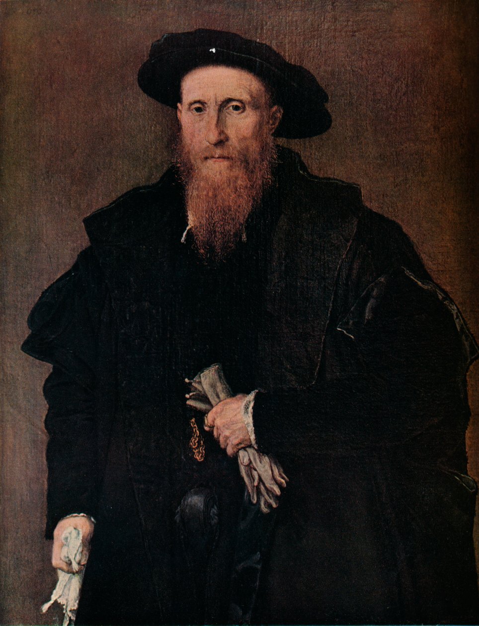 Retrato de um cavalheiro com luvas, c1543 de Lorenzo Lotto