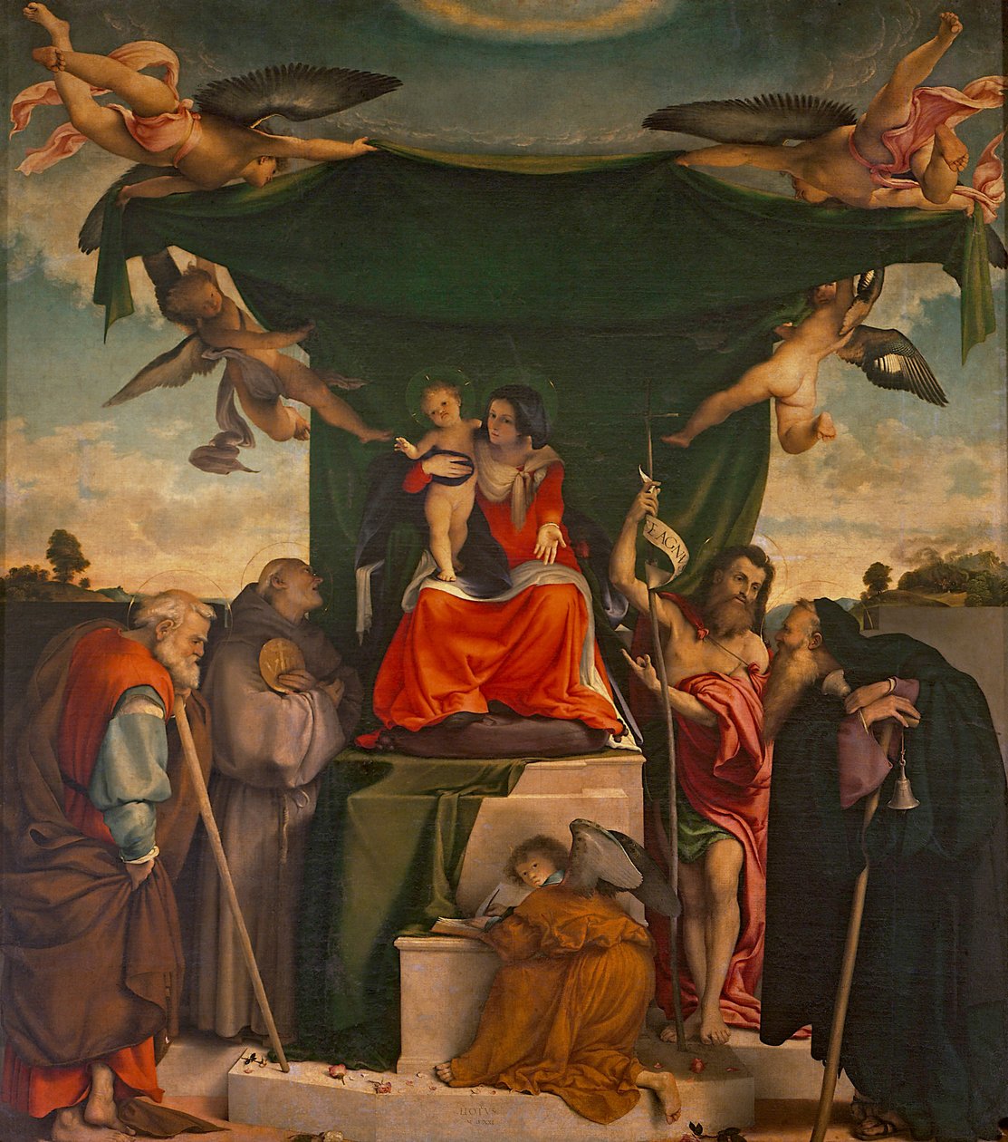 Altarpe de San Bernardino de Lorenzo Lotto ( ca 1480- 1556), óleo sobre tela, 300x275 cm Igreja de San Bernardino Pignolo, Bergamo de Lorenzo Lotto