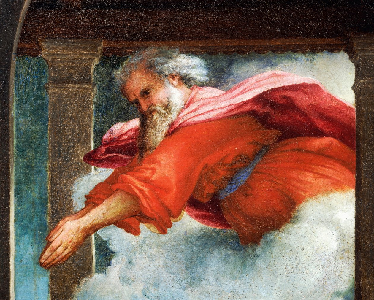 O Pai Eterno, detalhe da Anunciação, ca 1434, de Lorenzo Lotto (1480-1556), óleo sobre tela de Lorenzo Lotto