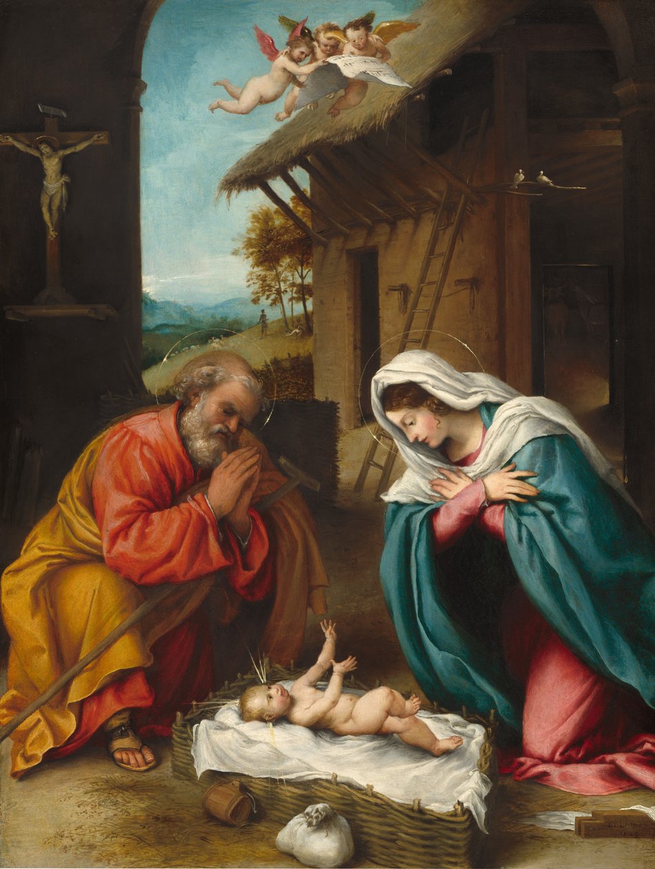 The Nativity, 1523. de Lorenzo Lotto