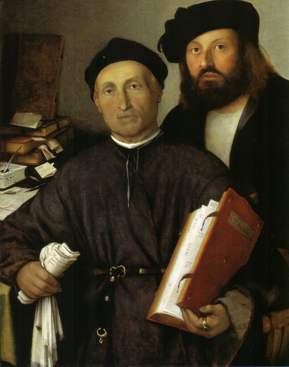 O Médico Giovanni Agostino della Torre e seu Filho, Niccolò, c.1515 (óleo sobre tela) de Lorenzo Lotto