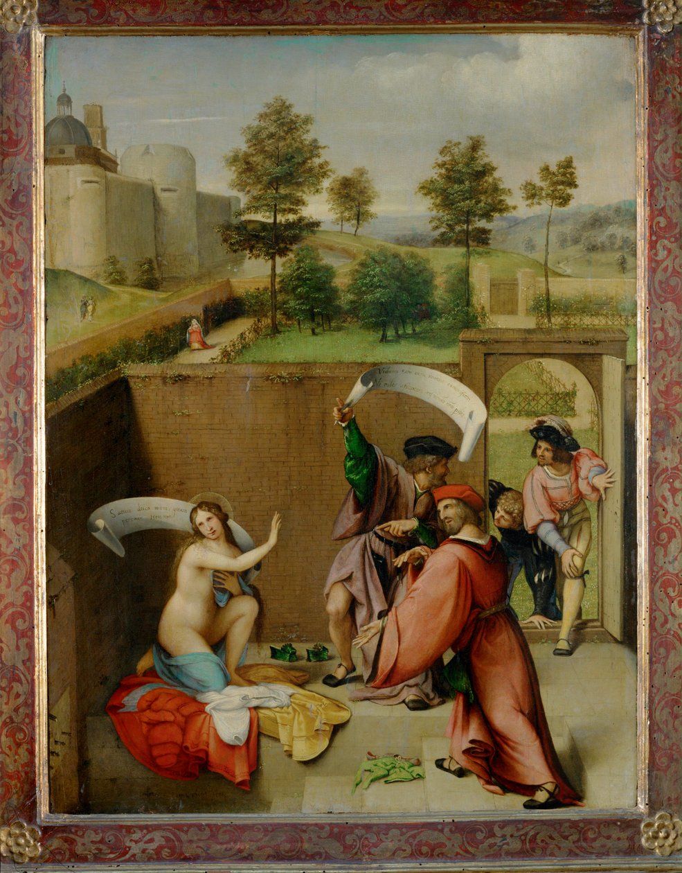 A castidade de Susannah (pintura sobre madeira) de Lorenzo Lotto