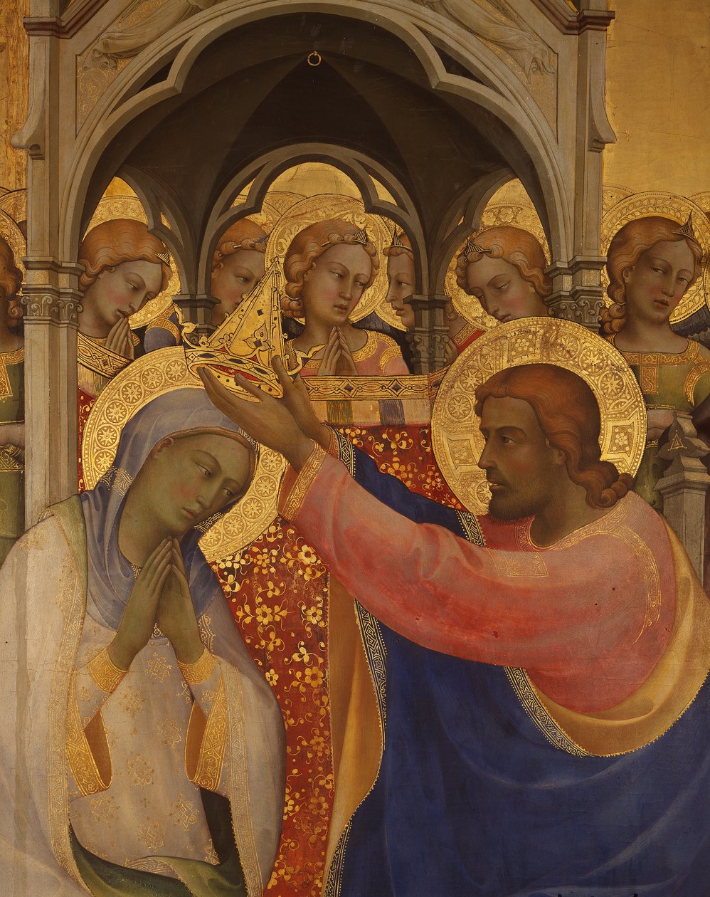 Coroação da Virgem, detalhe de Lorenzo Monaco