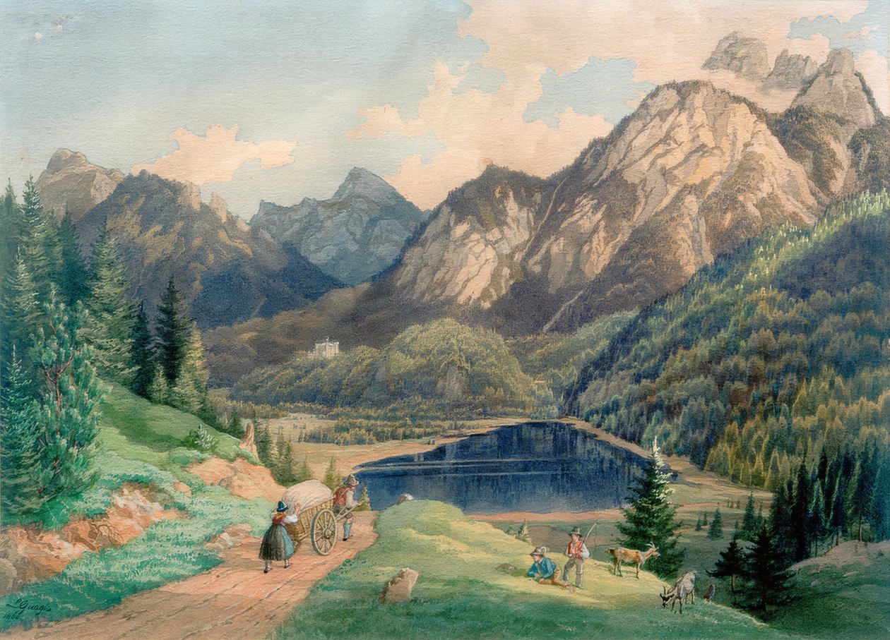Schwansee perto de Füssen de Lorenzo Quaglio