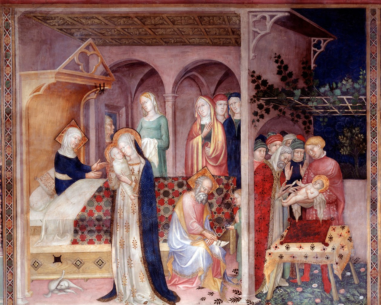Nascimento de São João Batista e circuncisão (Fresco de Lorenzo Salimbeni