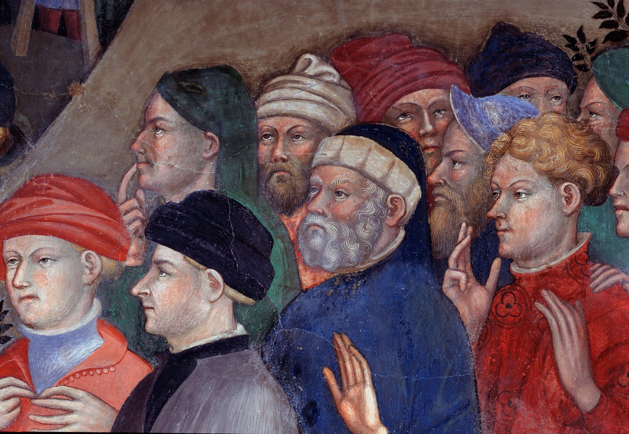 São João Batista batizando as multidões no Jordão, detalhe (Fresco de Lorenzo Salimbeni