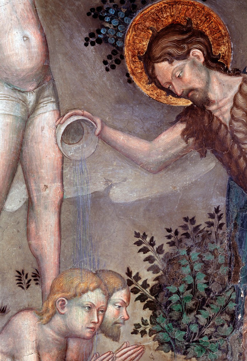São João Batista batizando as multidões no rio Jordão, detalhe (Fresco de Lorenzo Salimbeni