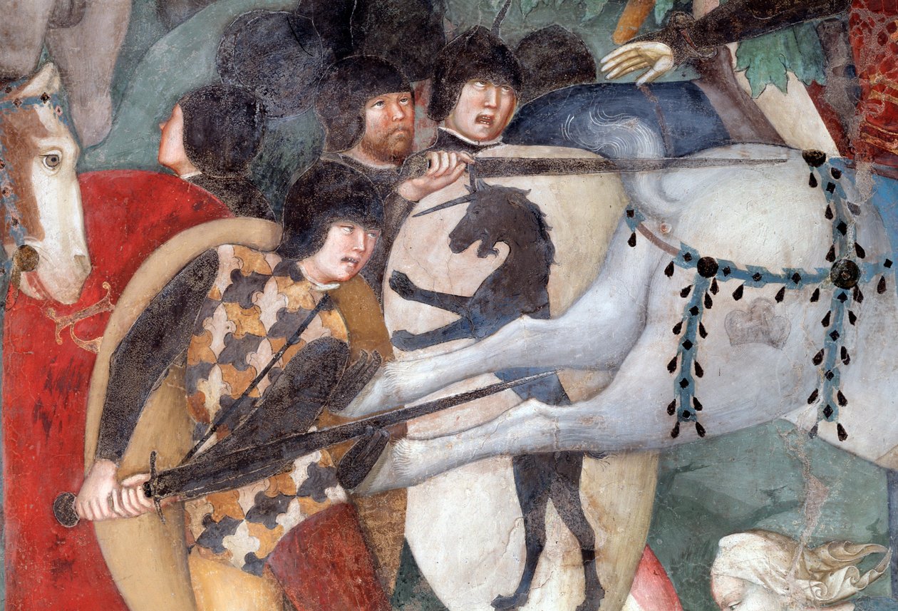 A Crucificação, detalhe dos Soldados (Fresco de Lorenzo Salimbeni