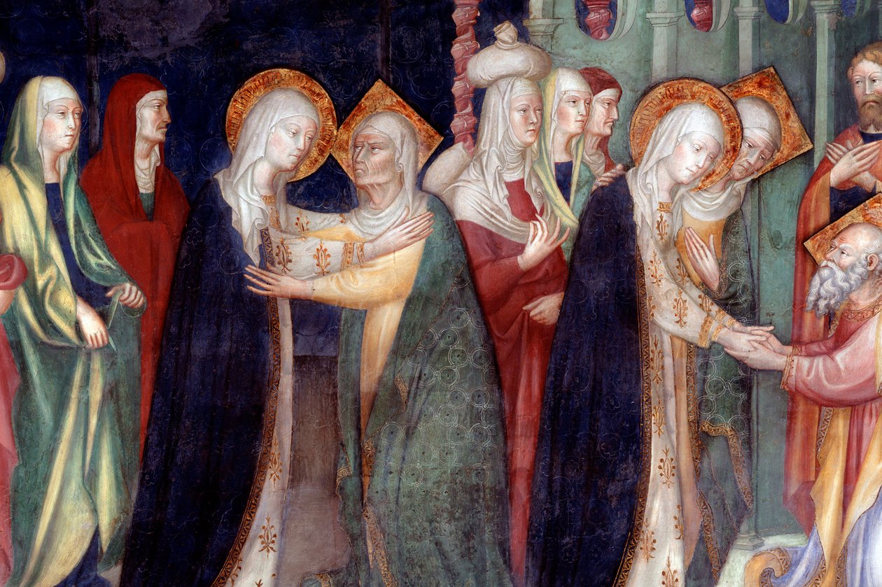 A visita de Maria a Santa Isabel, detalhe (Fresco de Lorenzo Salimbeni