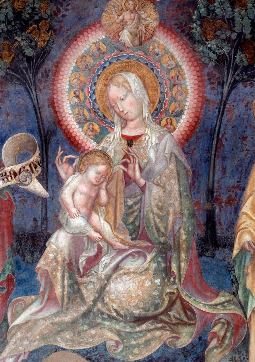 Virgem e Criança com São João Batista e São Tiago Apóstolo, detalhe (Fresco de Lorenzo Salimbeni