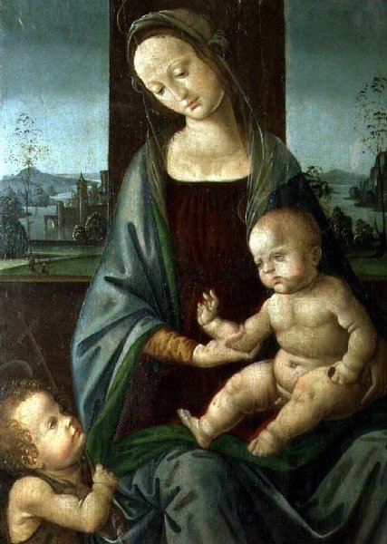 Madonna e Criança com o Menino São João Batista de Lorenzo di (workshop of) Credi