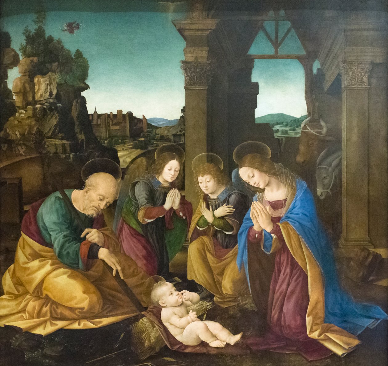 Adoração da Criança Cristo de Lorenzo di Credi