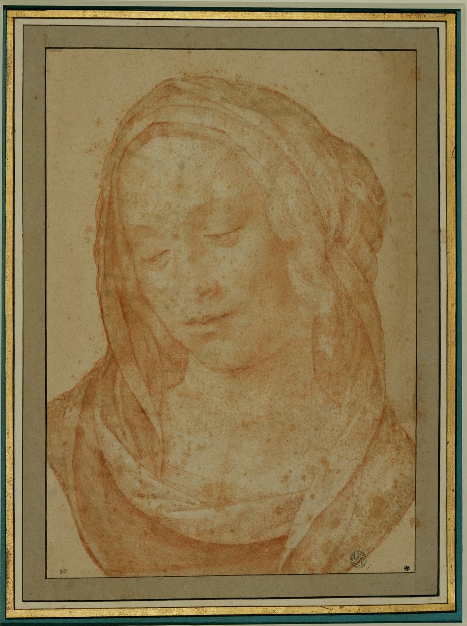 Retrato de uma mulher com véu ... de Lorenzo di Credi