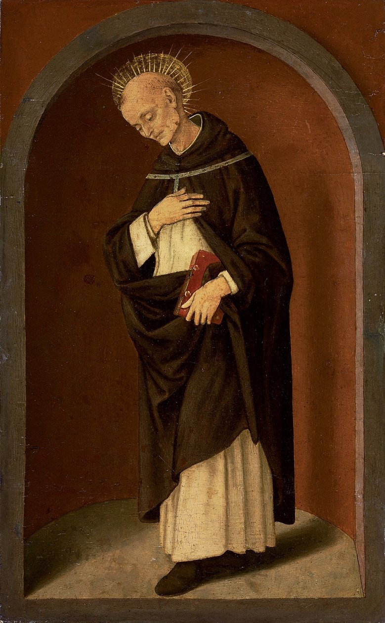 São Bernardino de Siena, num nicho esculpido de Lorenzo di Credi