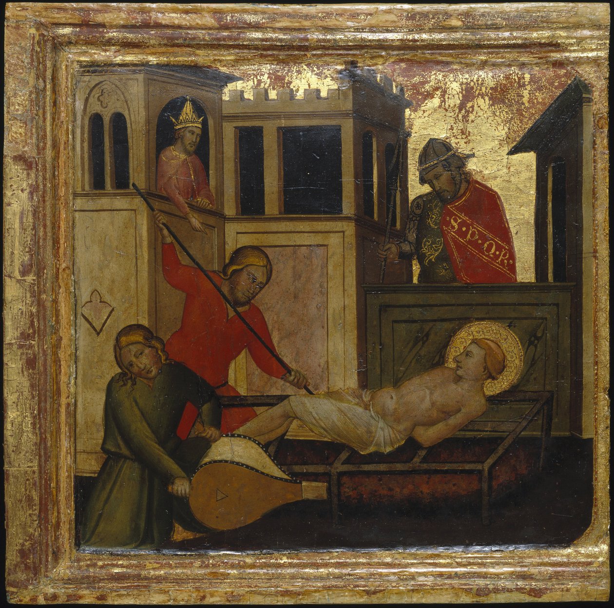 O martírio de São Lourenço. Cenas da vida de São Lourenço, predella, ca 1412 de Lorenzo di Niccolò