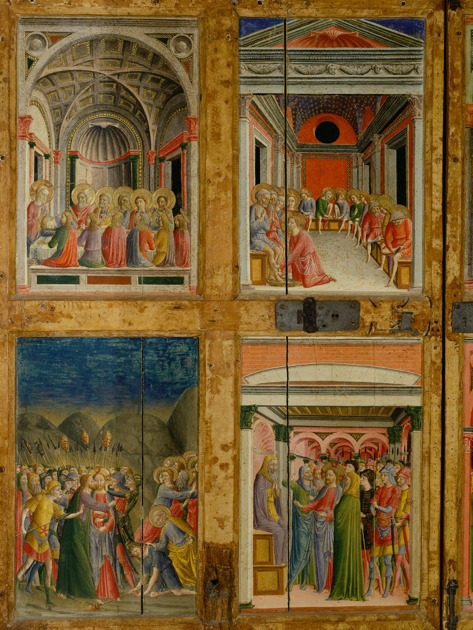 Relicário das portas de Santa Maria della Scala. painel interior de Lorenzo di Pietro Vecchietta