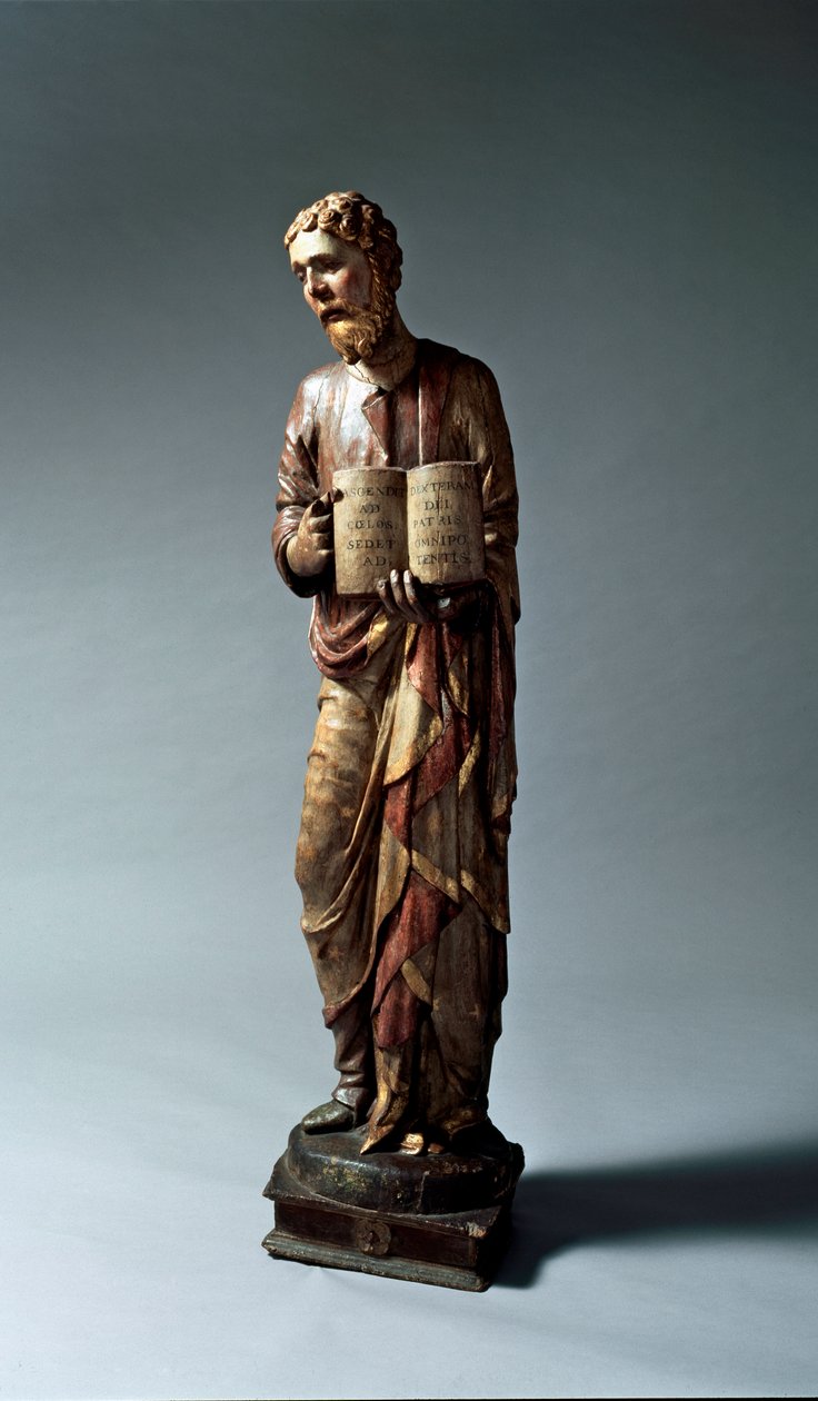 Representação de um santo não identificado. Escultura em madeira policromada. de Lorenzo di Pietro Vecchietta