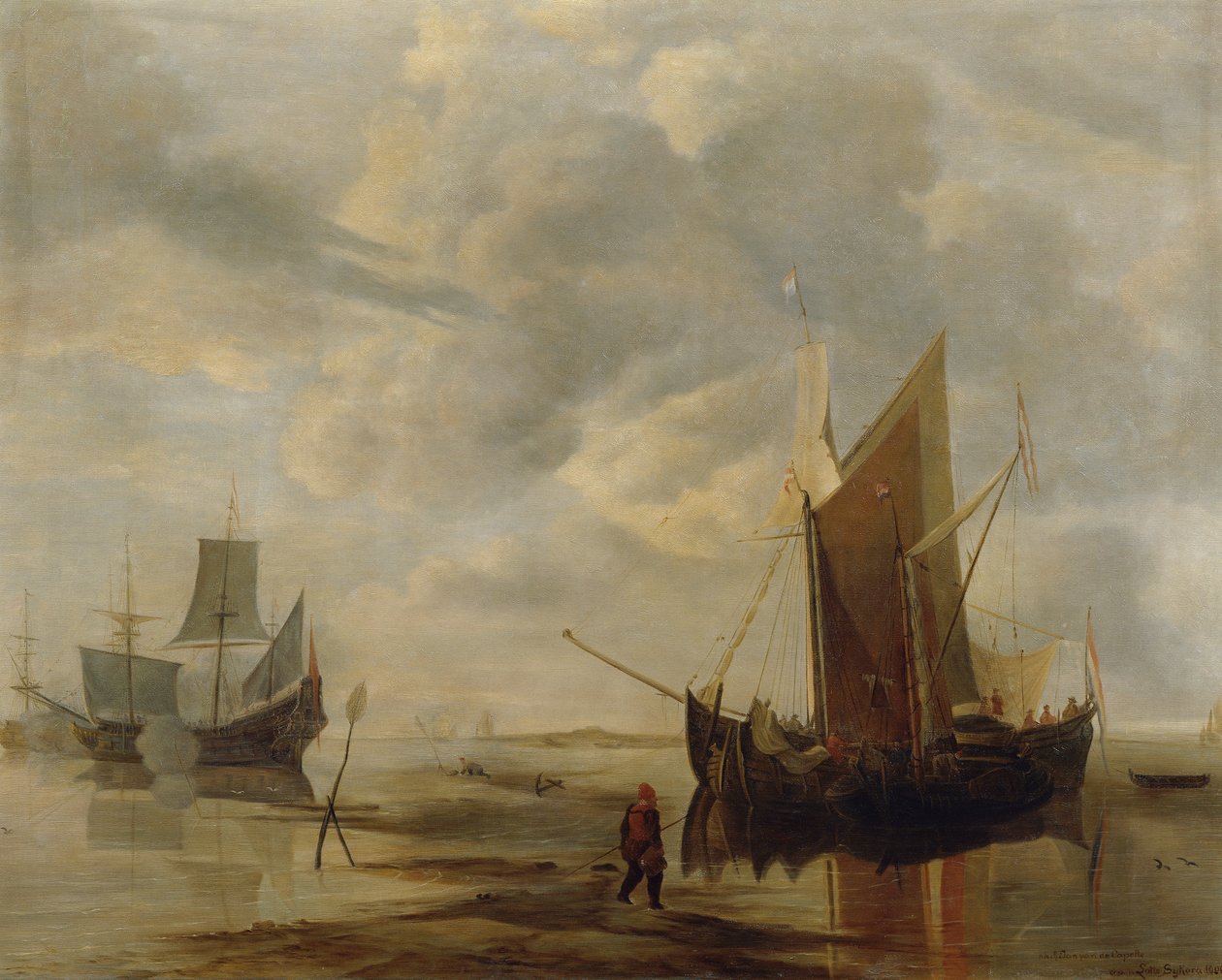 Seascape (cópia após Jan van de Capelle) de Lotte Sykora