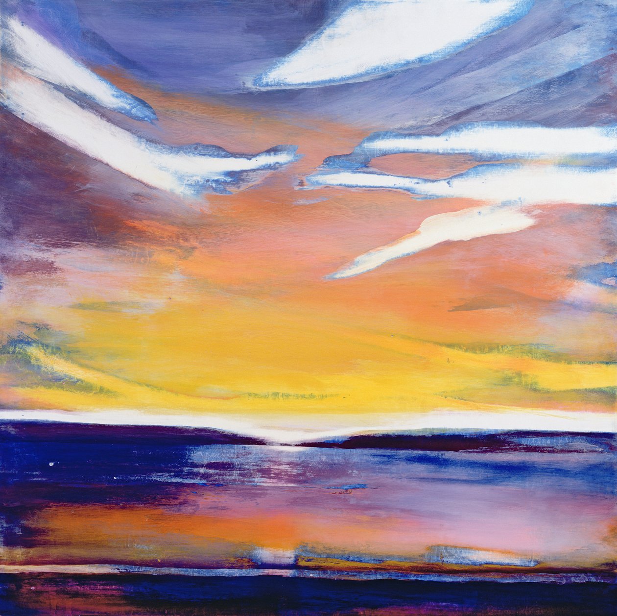 Seascape da noite (mídia mista) de Lou Gibbs