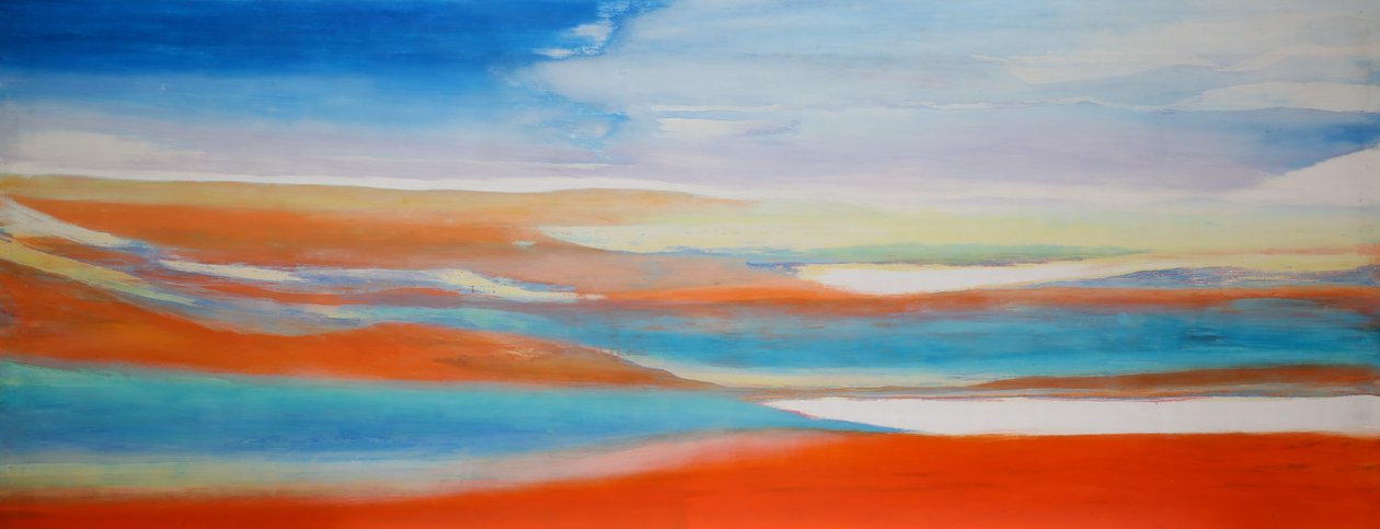 Miracle Water, 2004, (óleo e goma-laca em gesso no painel de madeira) de Lou Gibbs