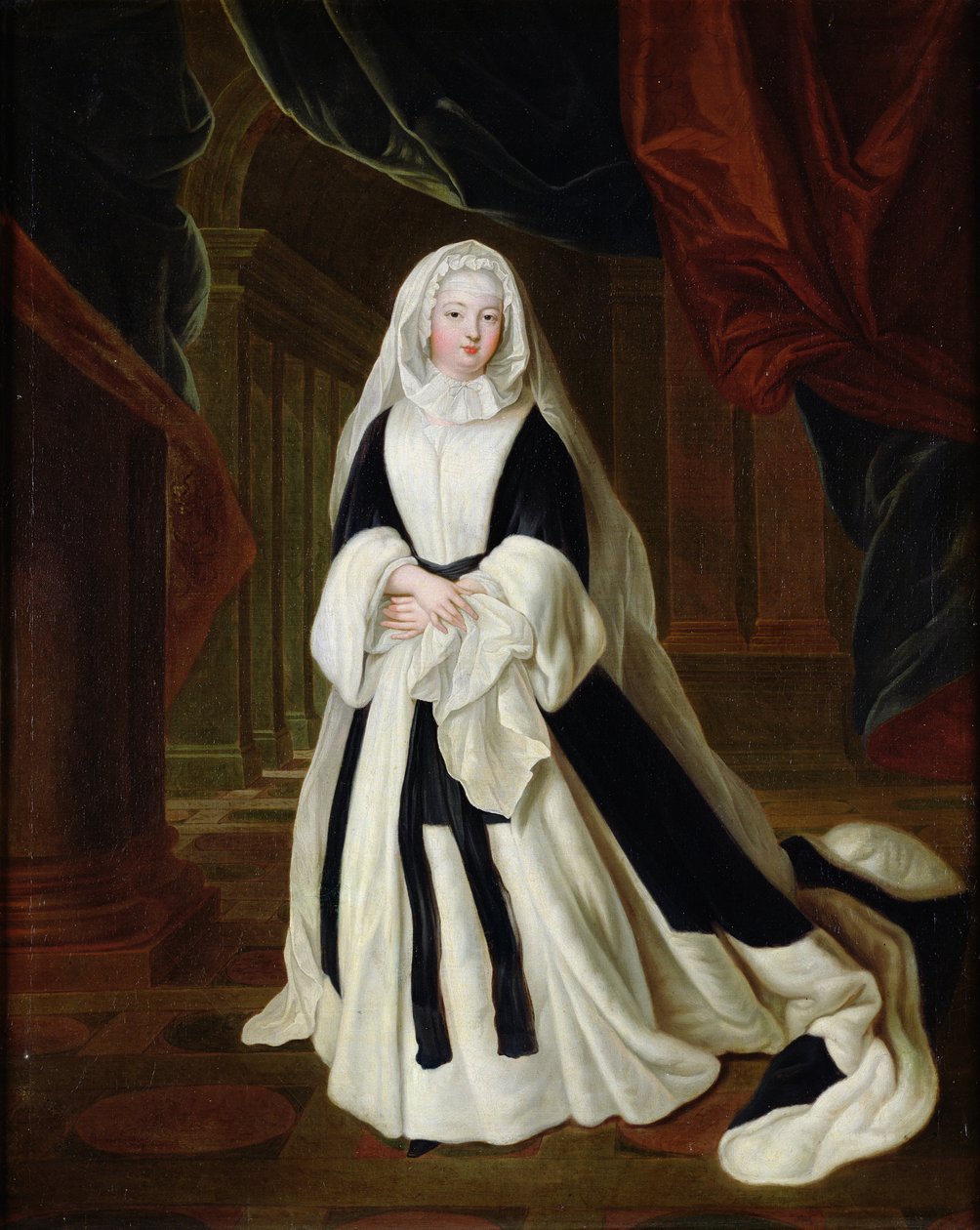 Retrato de Louis Francoise de Bourbon (1673-1743) Mademoiselle de Nantes em roupas de luto, depois de 1710 de Louis de Silvestre