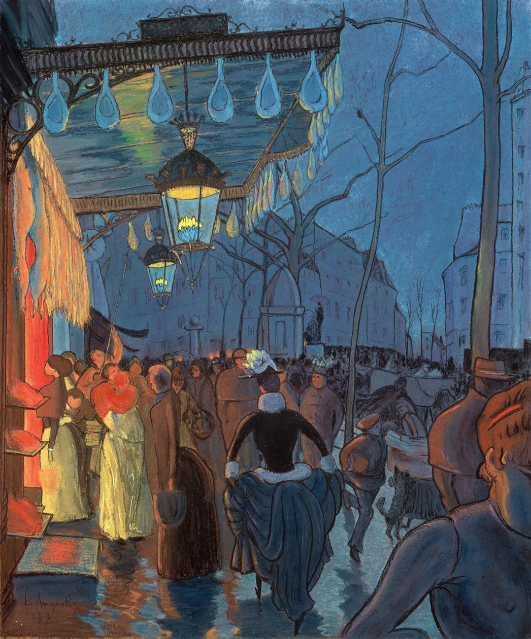Avenue de Clichy, Paris, 1887 (pastel) de Louis Anquetin