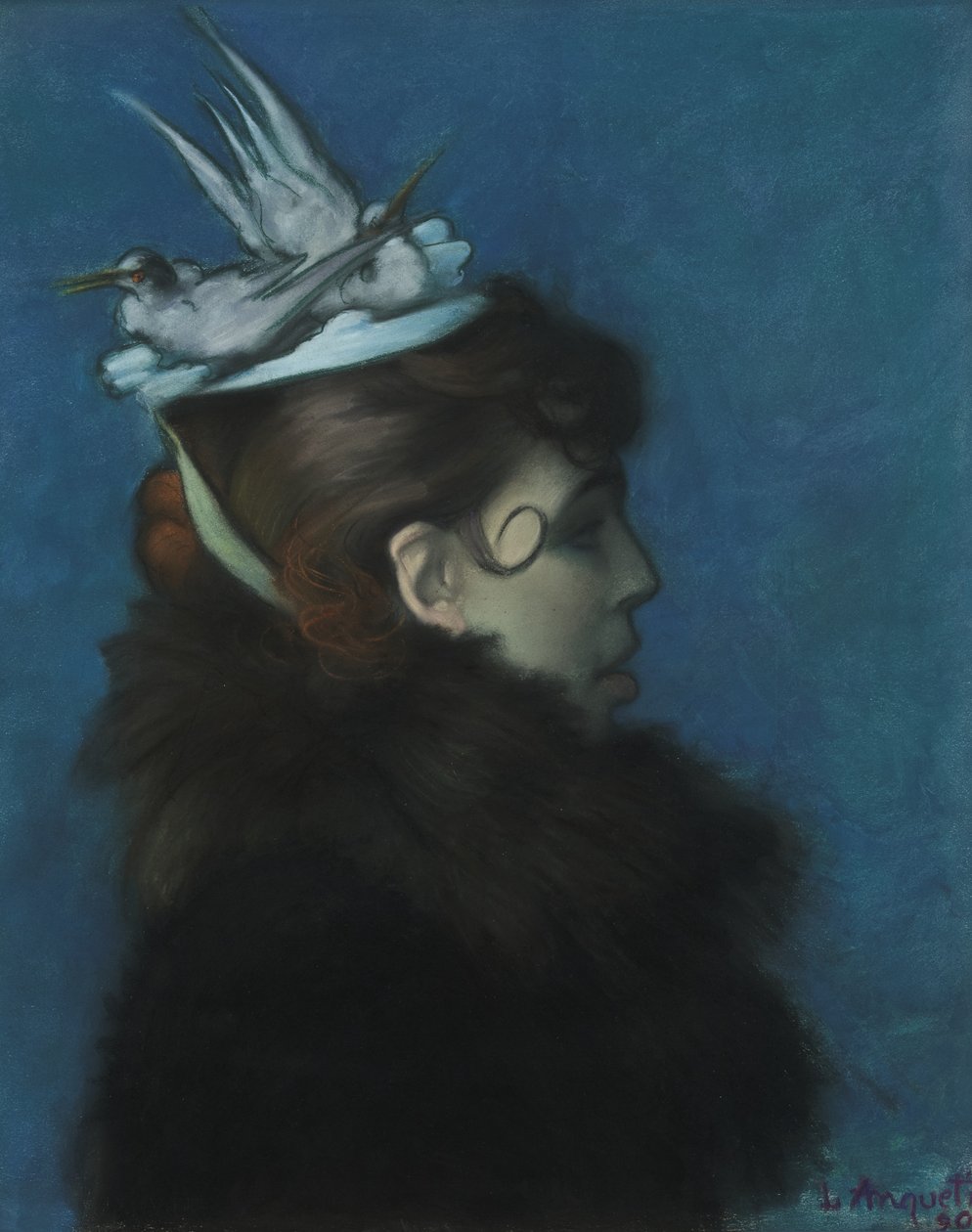 Elegante com pássaros, 1890 de Louis Anquetin