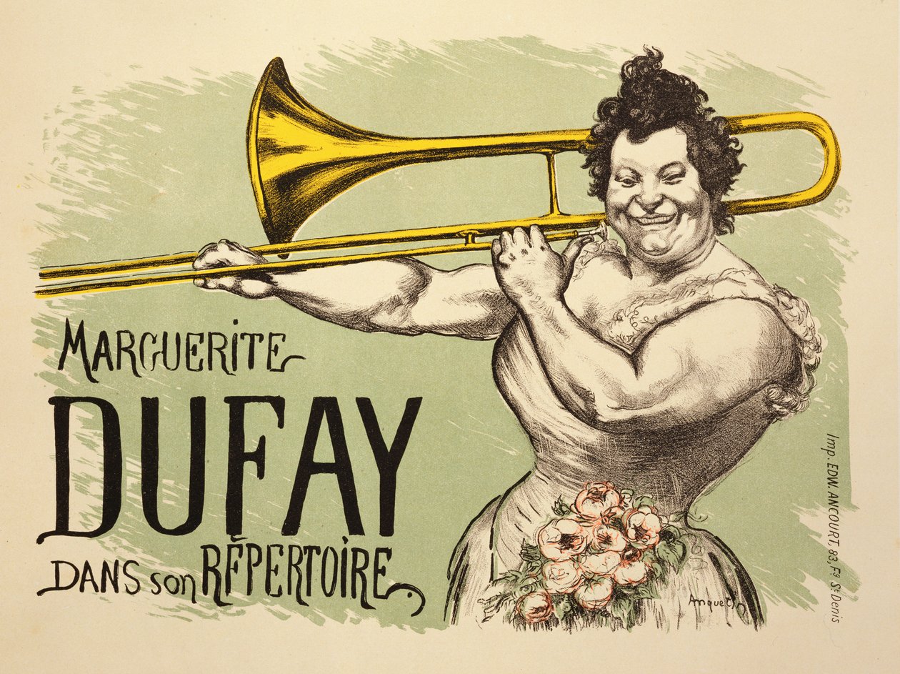 Reprodução de um cartaz publicitário &39;Marguerite Dufay no seu Repetoire&39; de Louis Anquetin