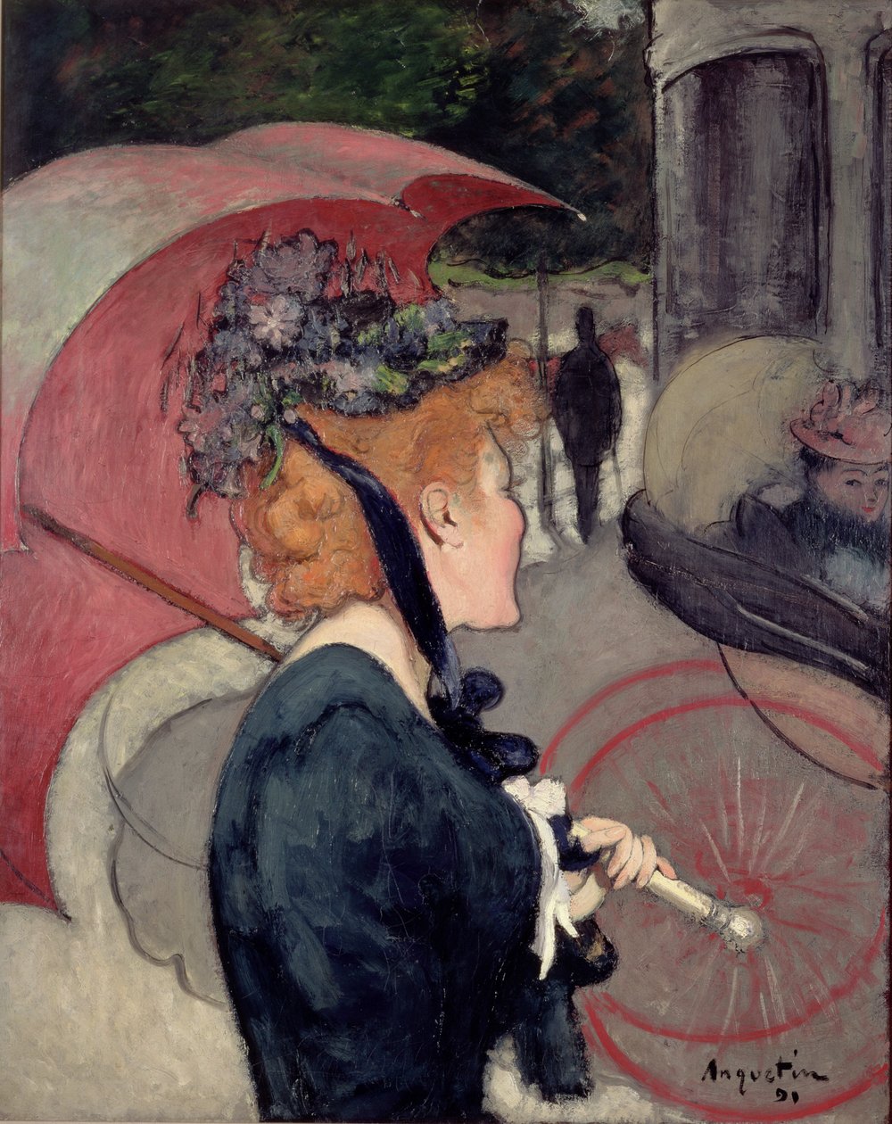 Mulher com um guarda-chuva, ou The Walk, 1891 de Louis Anquetin