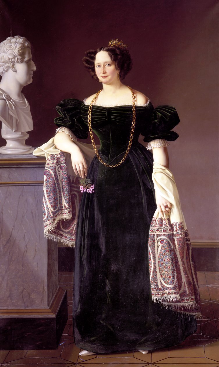 Retrato de Caroline Amalie de Schleswig-Holstein-Sonderburg-Augustenburg (1796-1881) de Louis Aumont