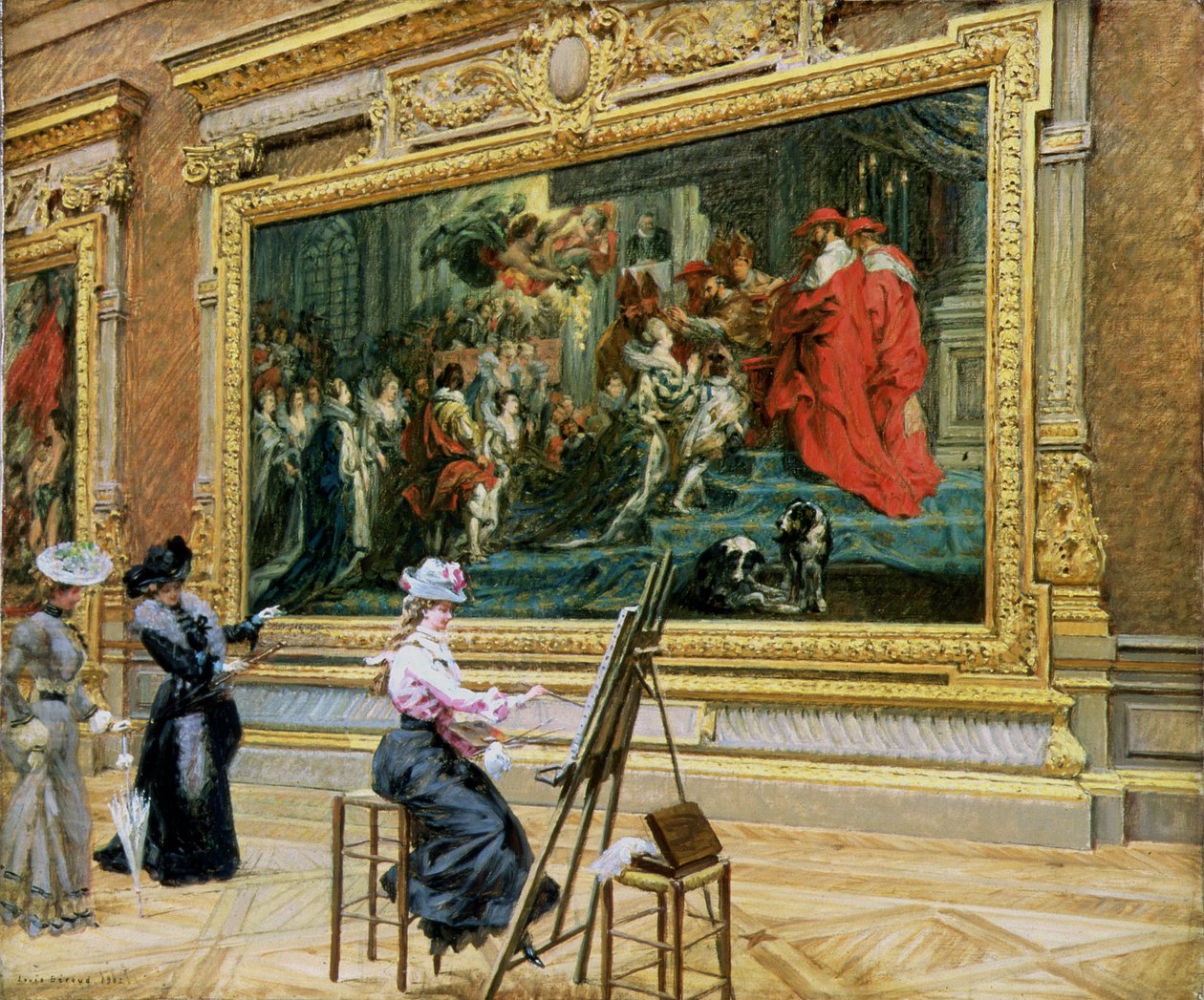 O fiel aluno na sala de Rubens, 1902 de Louis Beroud