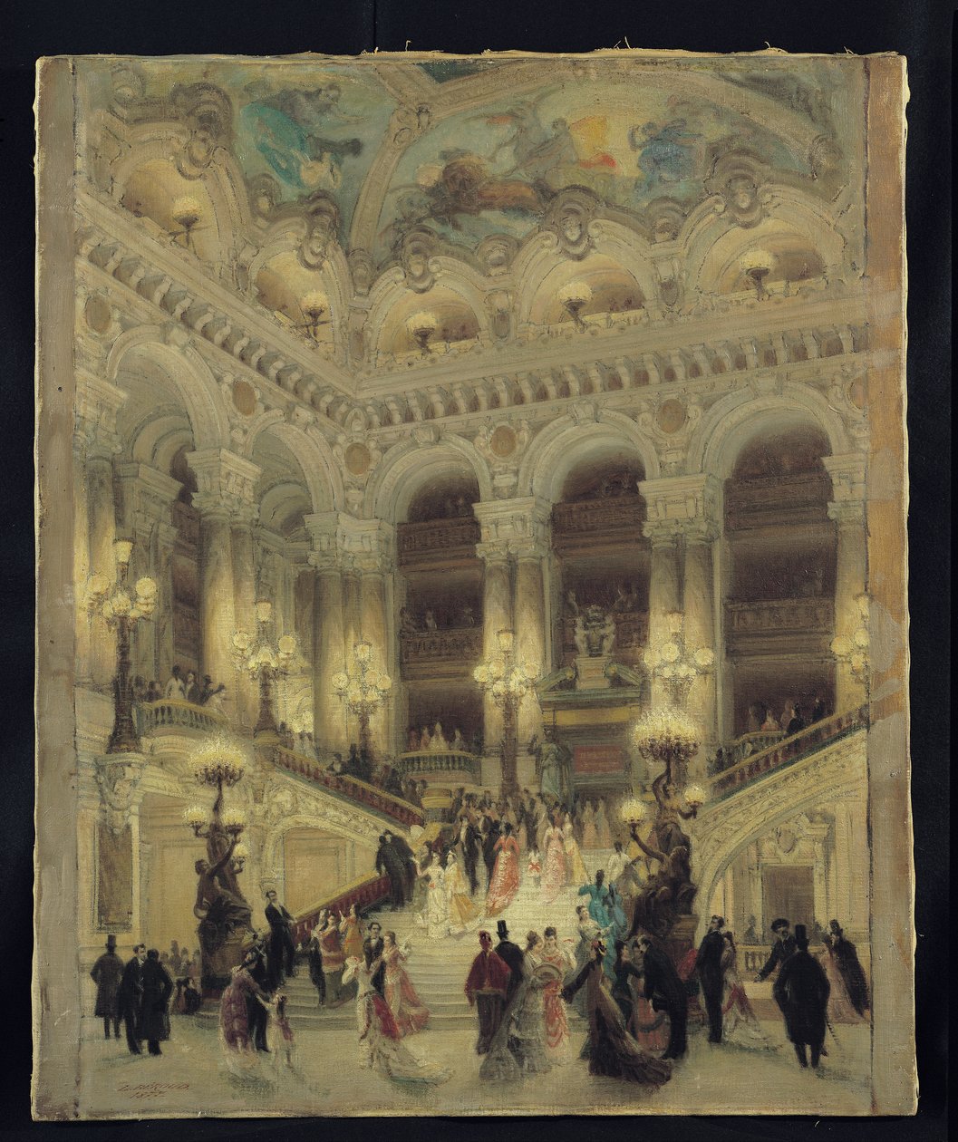 A escadaria da ópera, 1877 de Louis Beroud