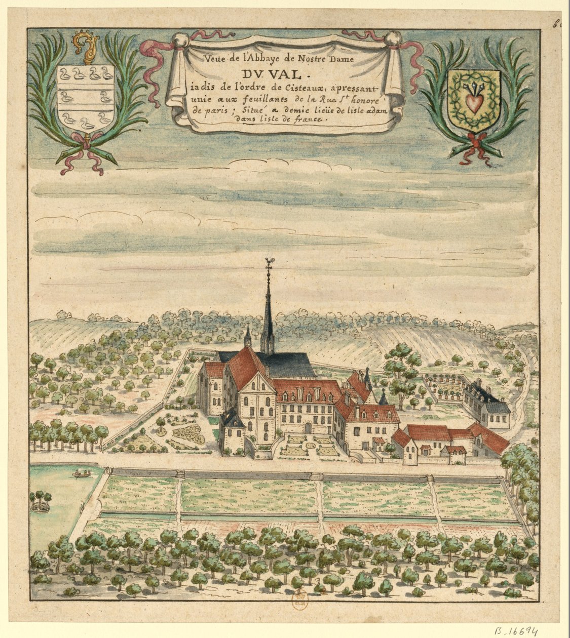 Abadia de Notre-Dame du Val no início do século XVIII (Val-d&39;Oise, França) de Louis Boudan