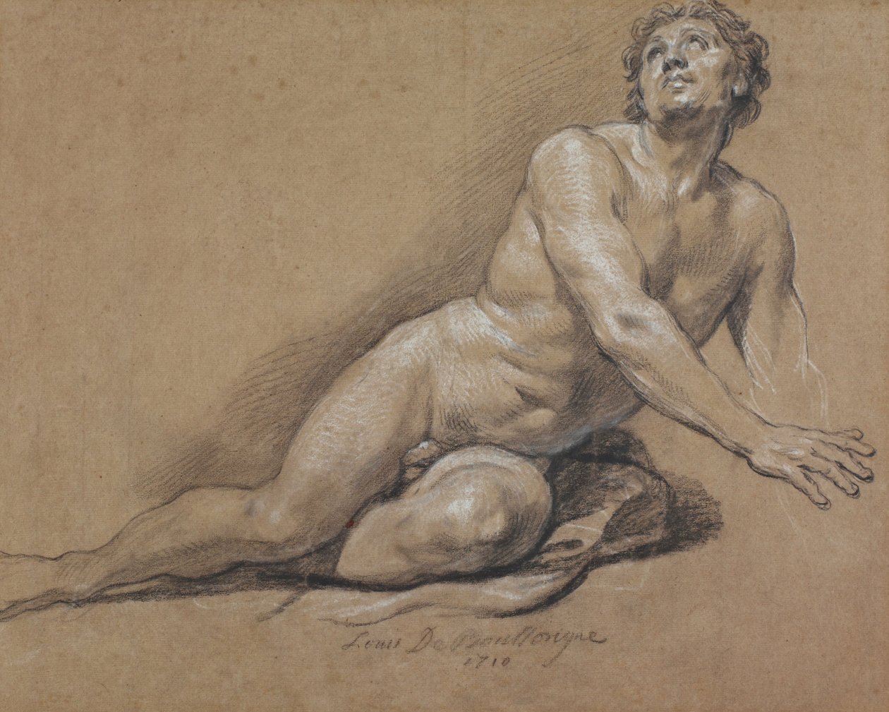 Nu masculino reclinado de Louis Boullongne the younger