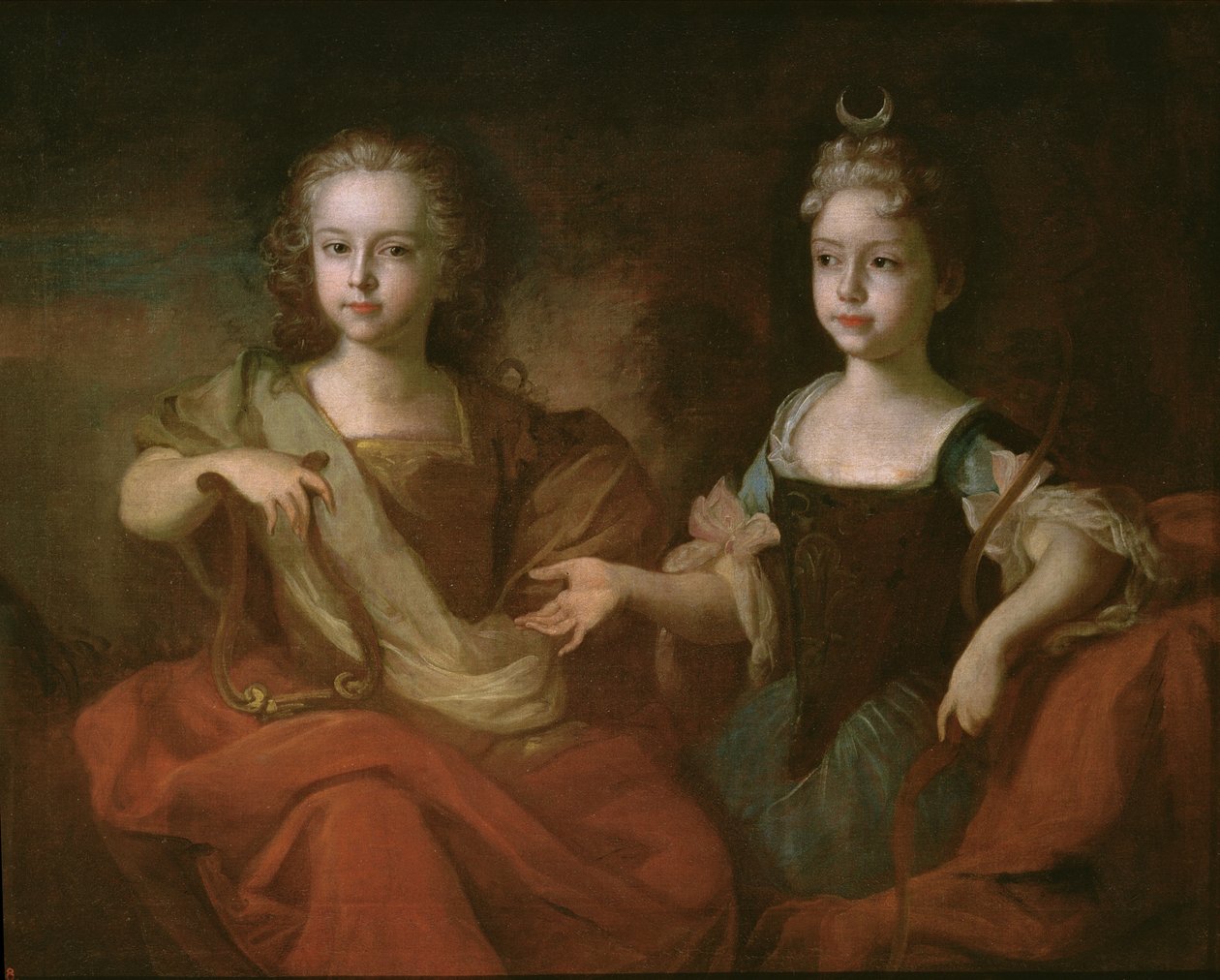 Tsarevich Peter Alekseevitch e Tsarevna Nathalie Alekseevna como Apolo e Diana, c.1722 de Louis Caravaque
