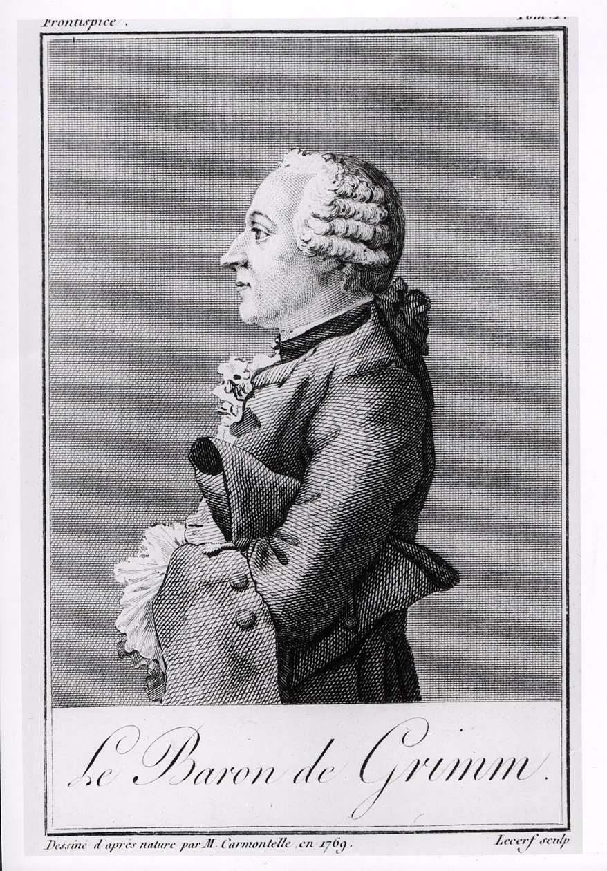 Barão Friedrich Melchior Grimm (1723-1807), gravado por Lecerf, 1769 de Louis Carrogis dit Carmontelle