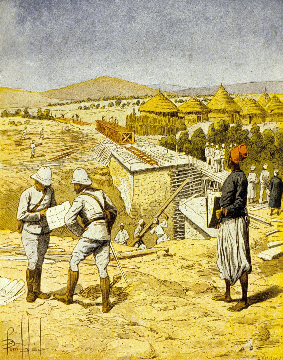 Construção da estrada de ferro entre Medine e Bafoulabé de Louis Charles Bombled