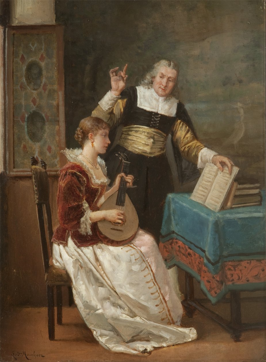 The Music Master de Louis Claude Mouchot