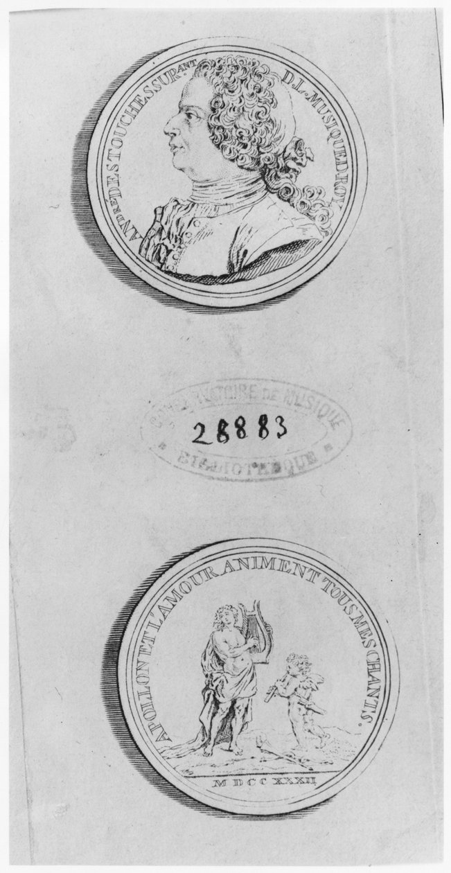 Andre Cardinal Destouches, gravado a partir de uma medalha de 1732, c.1750 de Louis Crepy