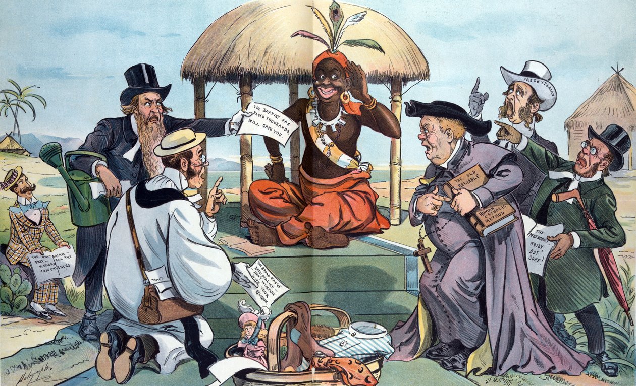 Nossas missões estrangeiras: um embaraço de riquezas para os pagãos, 1900 de Louis Dalrymple
