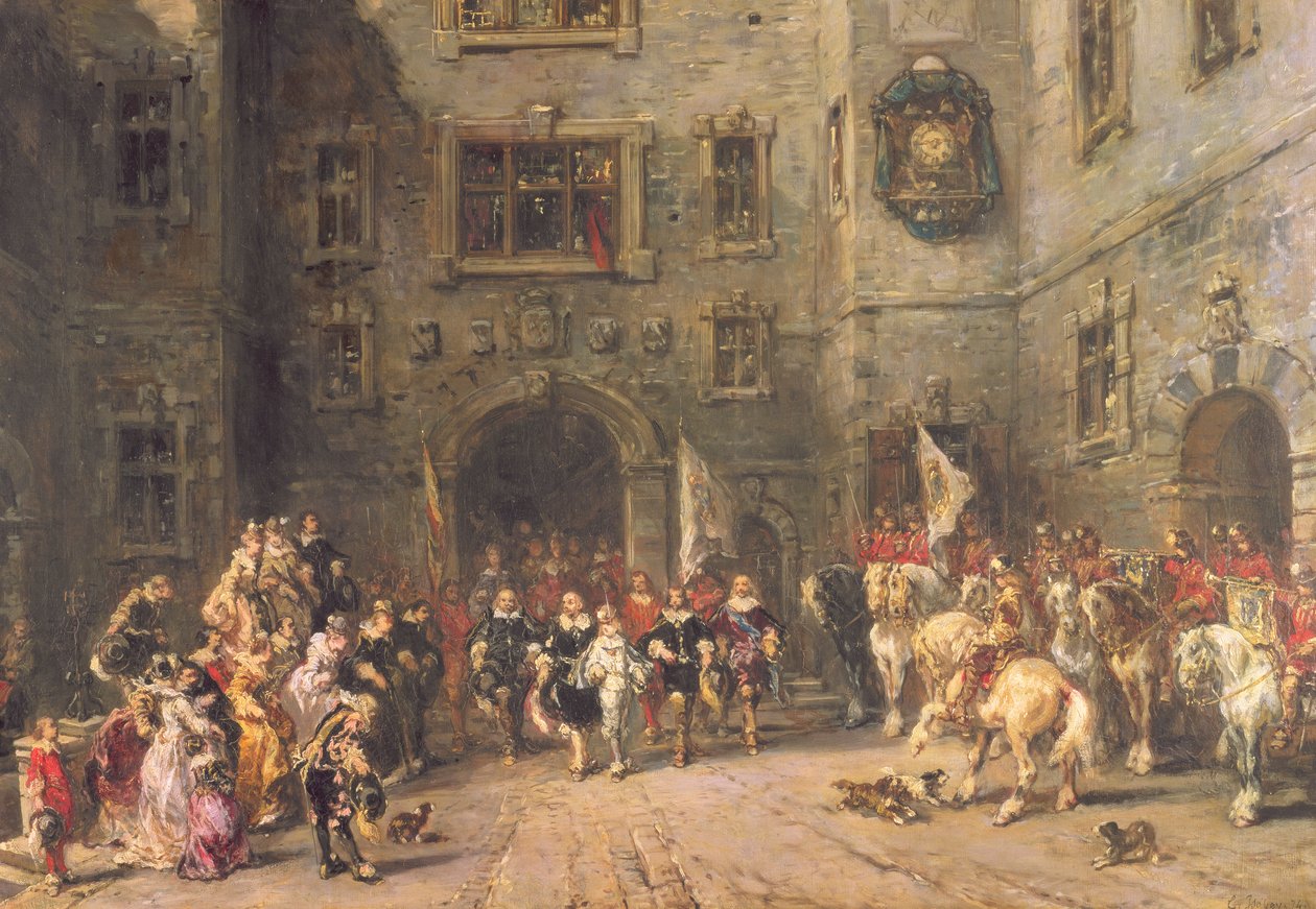 Luís XIII no castelo de Blois, 1874 de Eugene Isabey