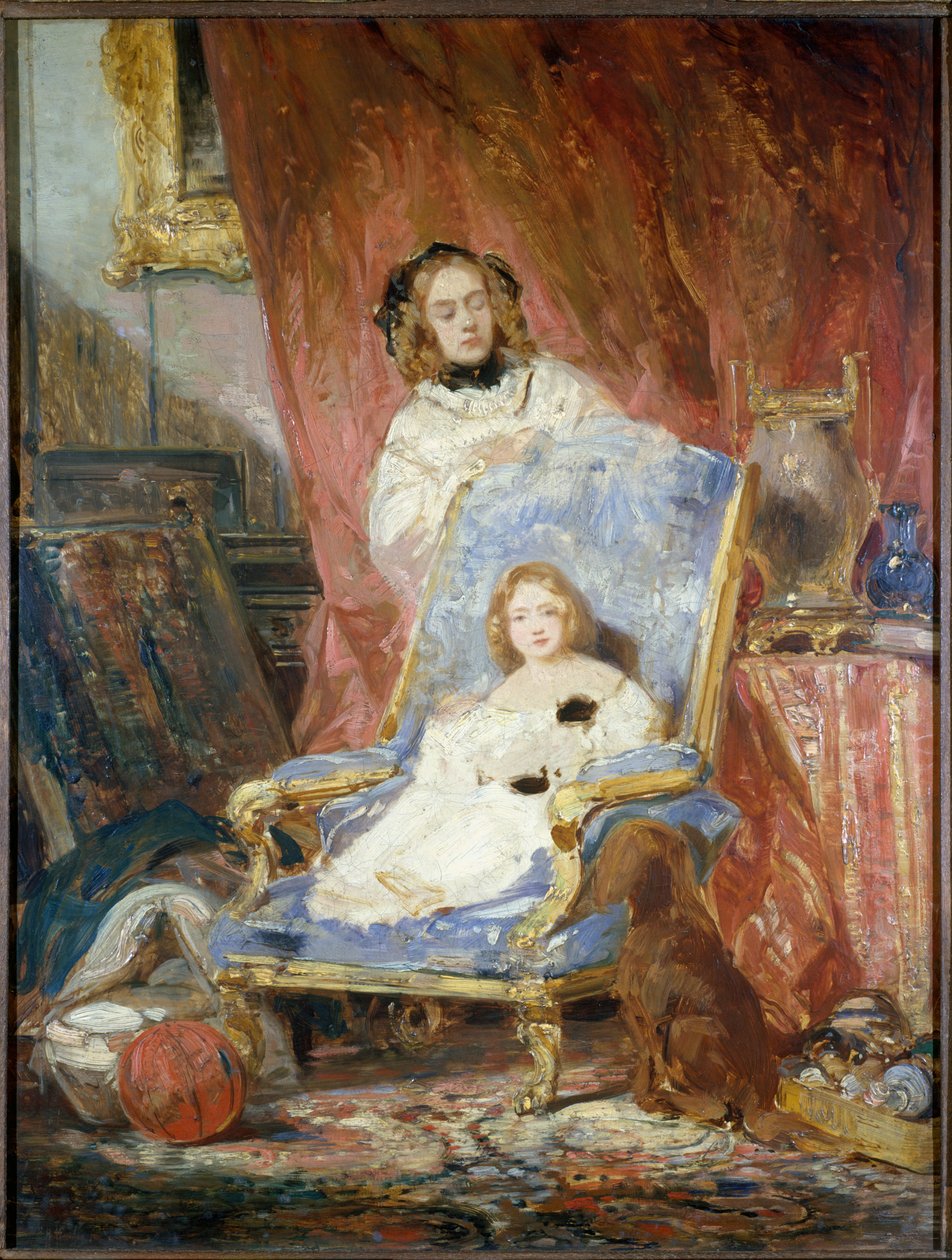 Madame Eugene Isabey e sua filha de Eugene Isabey