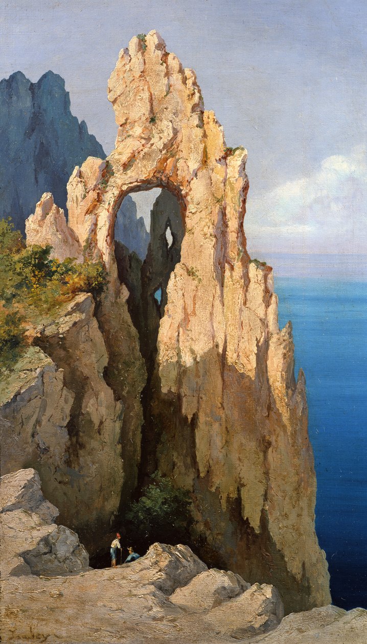 Rochas em Capri de Eugene Isabey