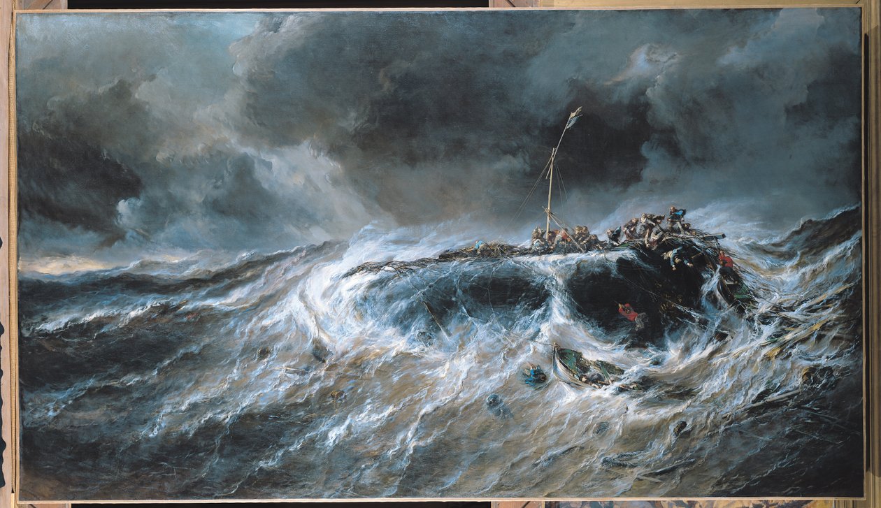 Naufrágio do Três-Mestre A Emily em 1823, 1865 de Eugene Isabey