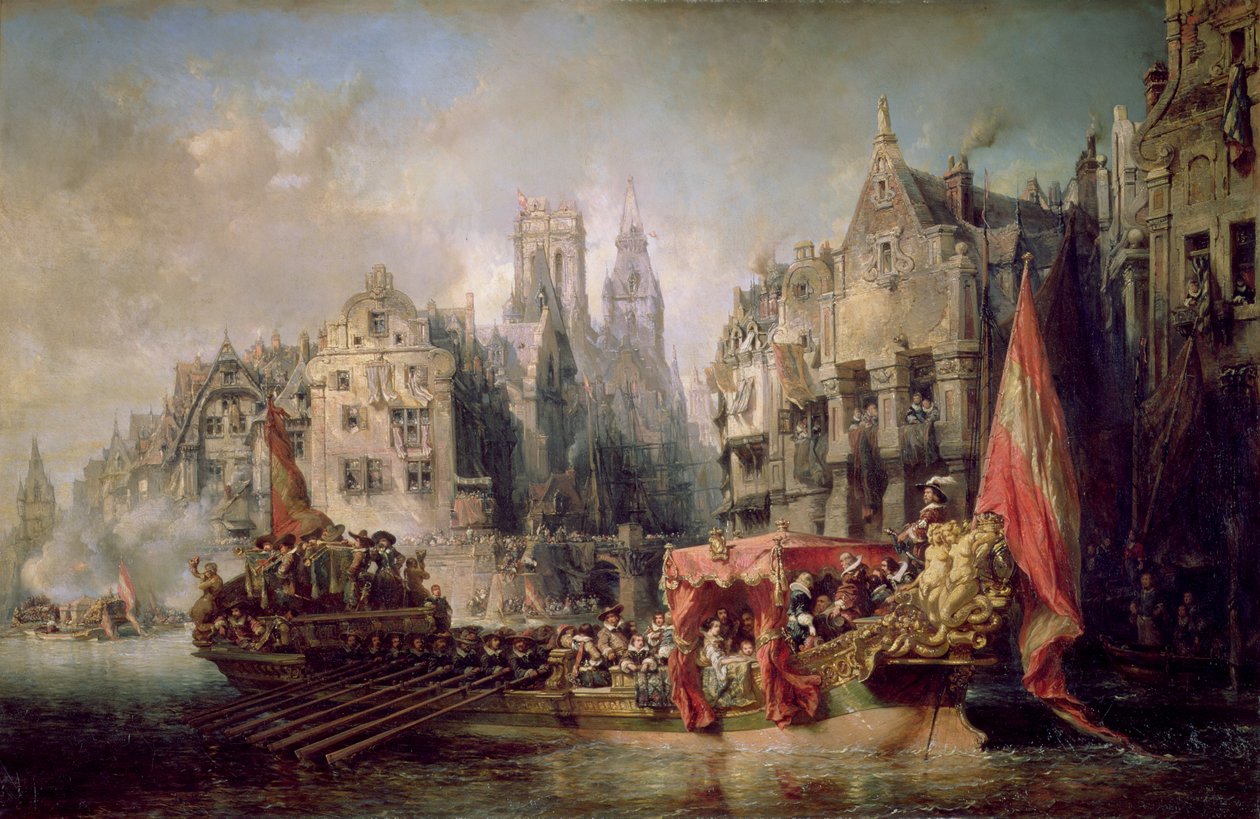 A chegada de Fernando Álvarez de Toledo, Duque de Alba (1508-82) em Roterdã, em 1567, 1844 de Eugene Isabey