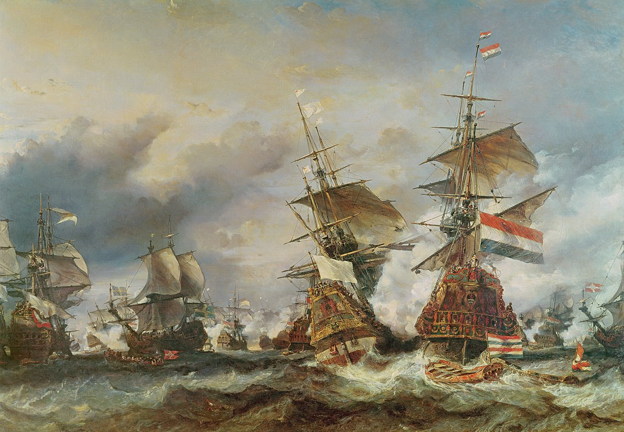 A Batalha de Texel, 29 de junho de 1694 de Eugene Isabey