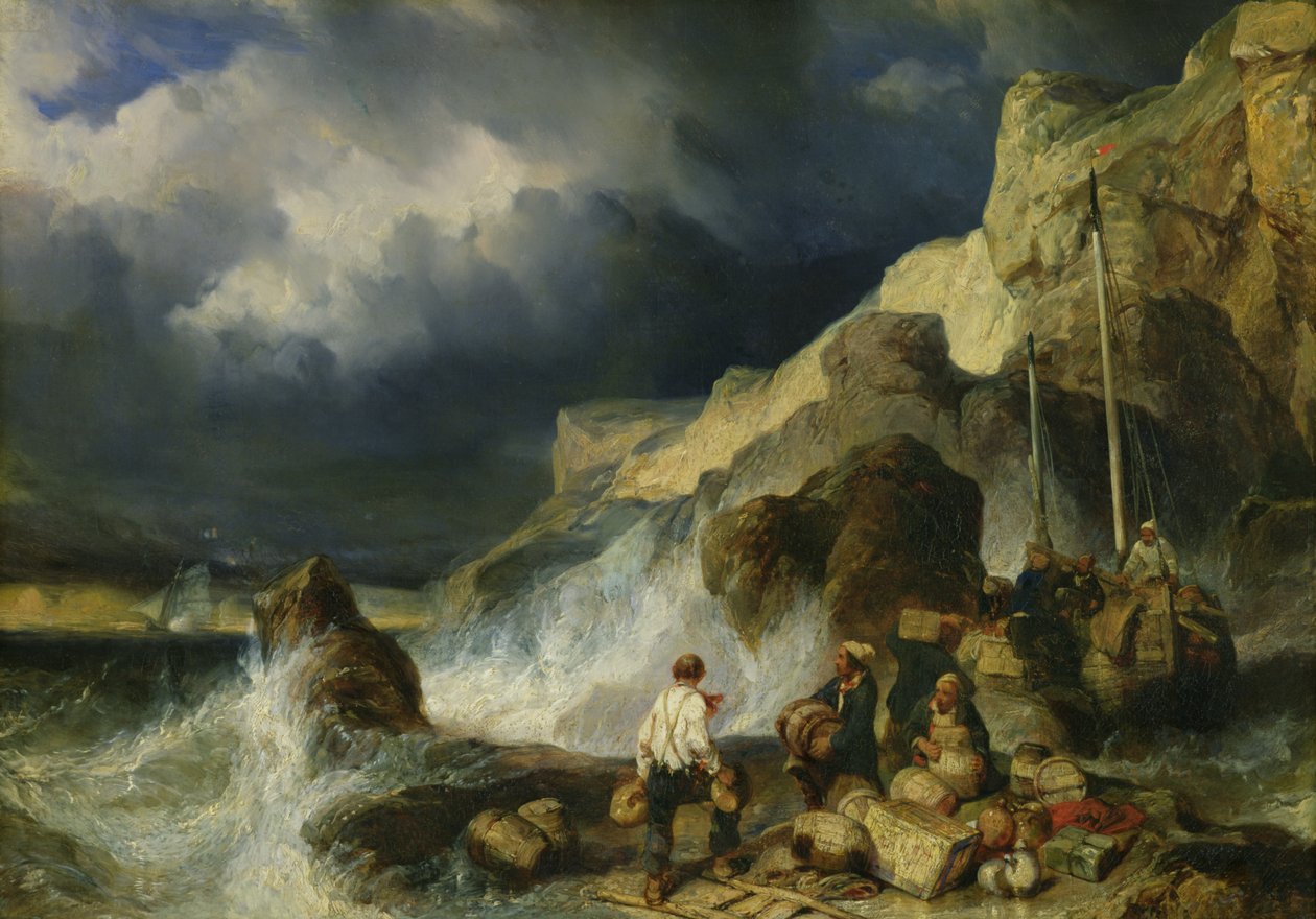 A Ofensiva dos Contrabandistas, c.1837 de Eugene Isabey