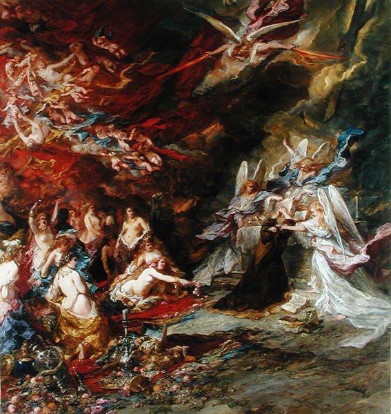 A tentação de Santo Antônio, c.1869 de Eugene Isabey