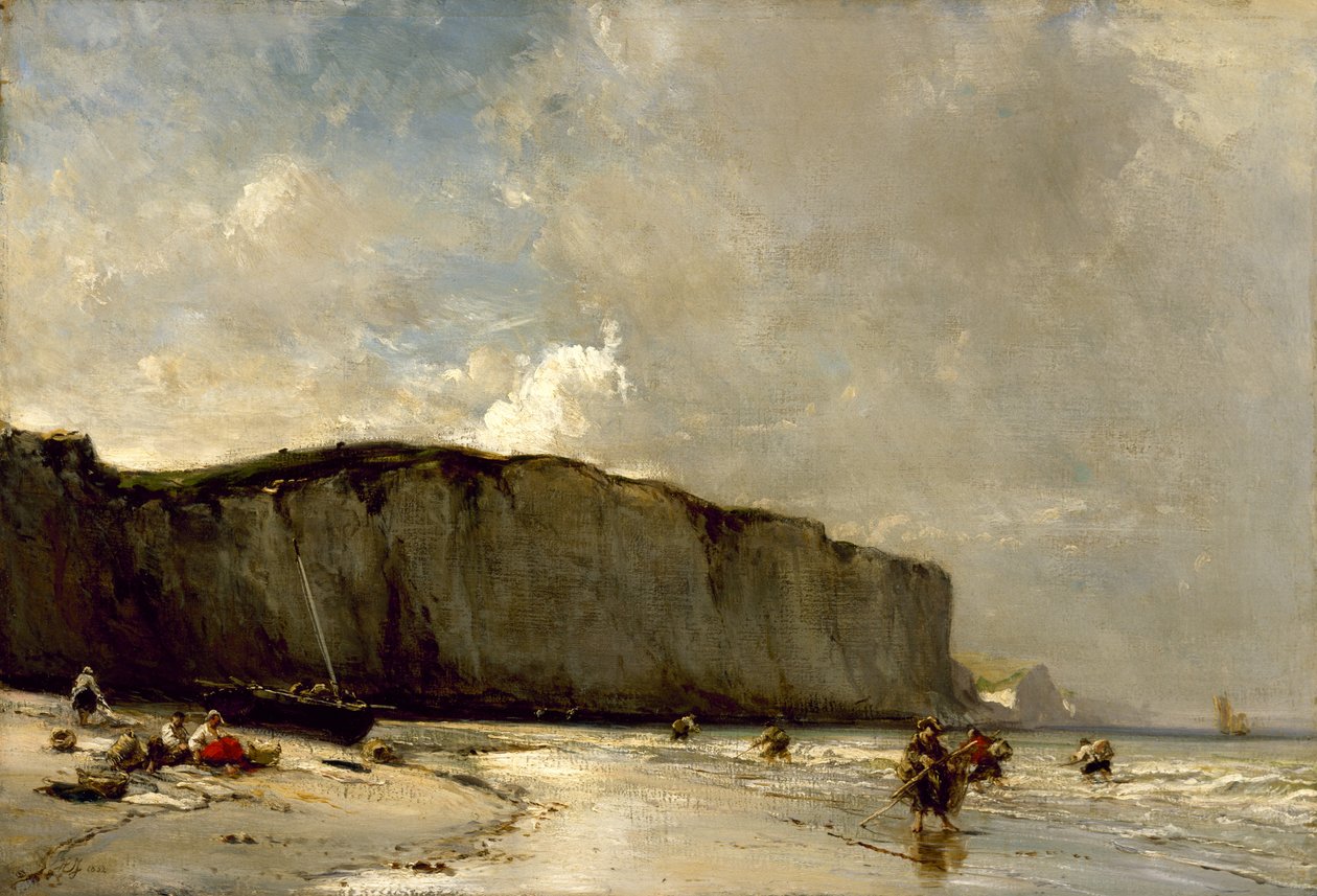 Vista ao longo da costa normanda, 1852 de Eugene Isabey